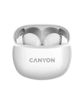 CANYON Słuchawki dokanałowe TWS-5 mikrofon Białe