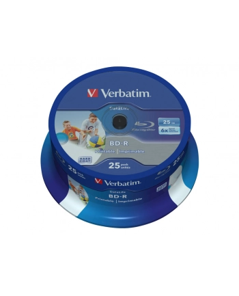 verbatim BD-R SL Datalife 25GB* 6x Wide Inkjet Printable (cake 25) nr 1