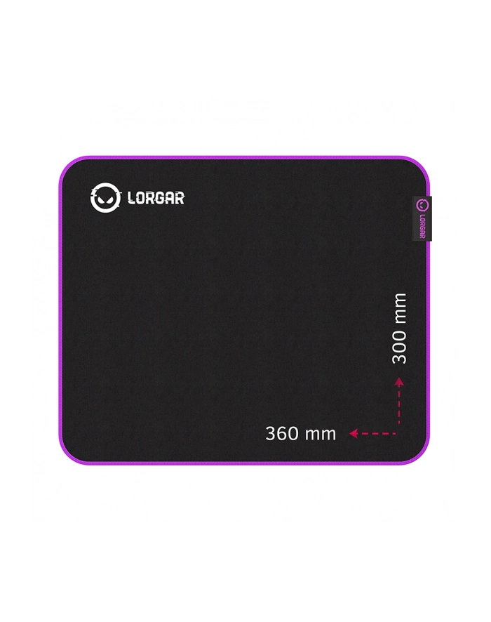 Lorgar Main 313, Gaming mouse pad, High-speed surface, Purple anti-slip rubber base, size: 360mm x 300mm x 3mm, weight 0.195kg główny