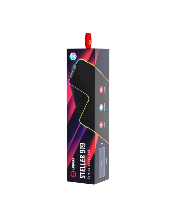 Lorgar Steller 919, Gaming mouse pad, High-speed surface, anti-slip rubber base, RGB backlight, USB connection, Lorgar WP Gameware support, size: 900mm x 360mm x 3mm, weight 0.635kg
