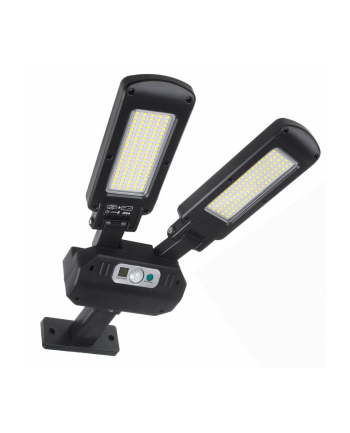 Lampa uliczna solarna LED Maclean MCE447 z czujnikiem ruchu i pilotem IP54, 5W, 2x450lm, 6500K, Li-ion 2400 mAh, 3 tryby pracy