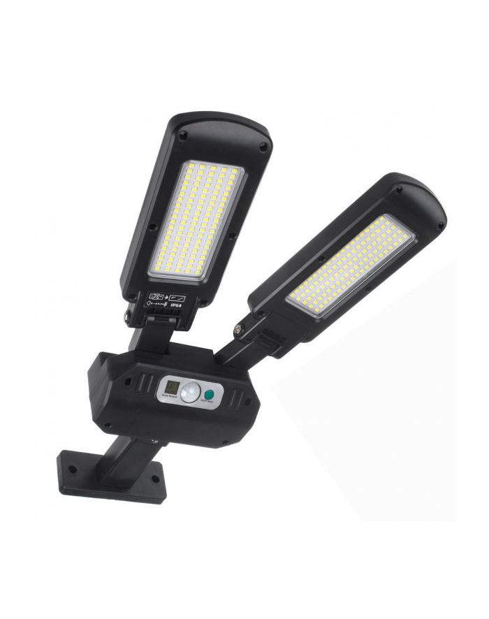 Lampa uliczna solarna LED Maclean MCE447 z czujnikiem ruchu i pilotem IP54, 5W, 2x450lm, 6500K, Li-ion 2400 mAh, 3 tryby pracy główny