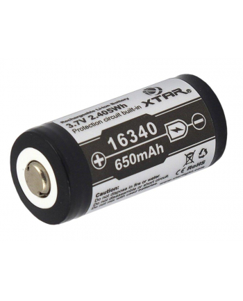 x-tar Akumulator Xtar 16340 / R-CR123 3,7V Li-ion 650mAh z zabezpieczeniem nr 1