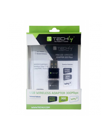 Karta sieciowa Techly bezprzewodowa USB Wi-Fi 300N 2.4GHz Mini