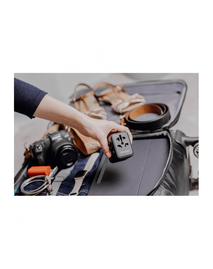 Adapter podróżny Verbatim UTA-02 globalny-globalny 1xUSB 1xUSB-C PD QC główny