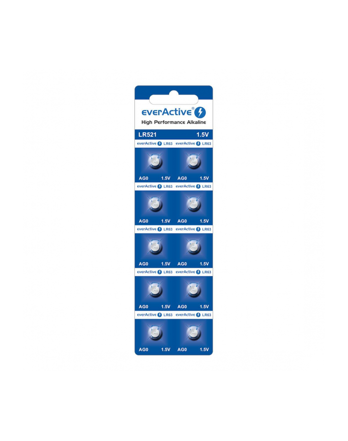 Bateria alkaliczna mini everActive AG0 G0 LR521 LR63 - blister 10 sztuk główny