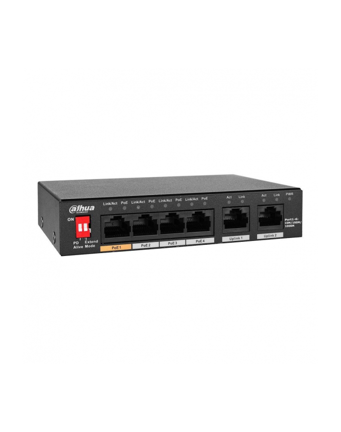 Switch niezarządzalny Dahua PFS3006-4GT-60-V2 4xPoE 2xUplink 1GbE główny