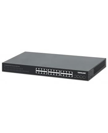 Switch niezarządzalny Intellinet 24x 10/100/1000 Mbps PoE+ 370W + 4x SFP+ 10G Uplink, Rack 19''