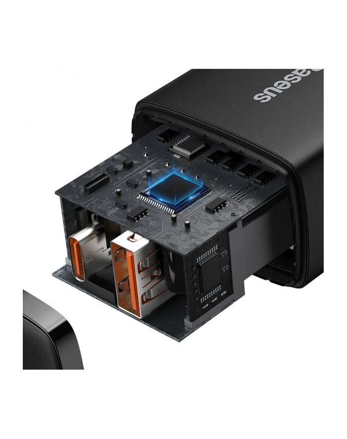 Ładowarka sieciowa Baseus Compact 20W szybka, z gniazdem USB QC3.0 oraz USB-C PD 3.0 główny