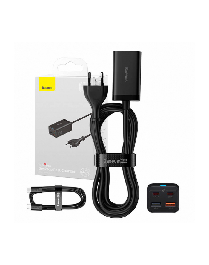 Ładowarka sieciowa Baseus GaN3 Pro CCGP040101 65W z 2 gniazdami USB-C PD oraz 2 gniazdami USB główny