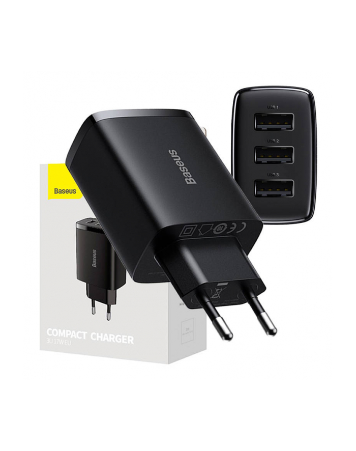 Ładowarka sieciowa Baseus Compact CCXJ020101 z 3 gniazdami USB 17W główny