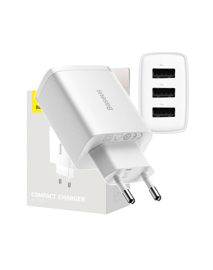 Ładowarka sieciowa Baseus Compact CCXJ020102 z 3 gniazdami USB 17W główny