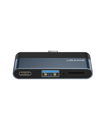 Adapter HUB Usams SJ491 USB 3.0+USB-C+microSD -szary