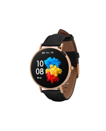 Smartwatch Garett Verona złoto-czarny skórzany