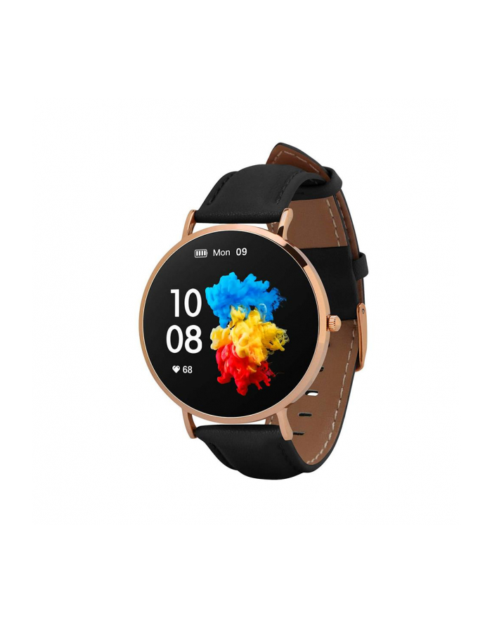 Smartwatch Garett Verona złoto-czarny skórzany główny