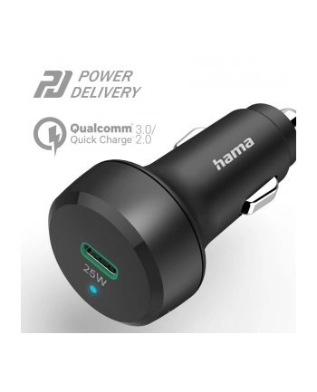 hama polska Ładowarka samochodowa Hama USB Type-C, Quickcharge Power Delivery, czarna nr 2