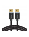  Kabel DisplayPort v1.4 Savio CL-176 (M/M), 8K, 3m, miedź, bawełniany oplot, czarny - nr 1