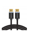  Kabel DisplayPort v1.4 Savio CL-176 (M/M), 8K, 3m, miedź, bawełniany oplot, czarny - nr 1