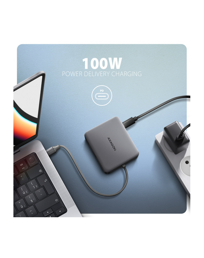 axagon HMC-5HL Wieloportowy hub 2x USB-A, 4K HDMI, GLAN, USB 3.2 Gen 1, PD 100W, 15cm USB-C kabel główny