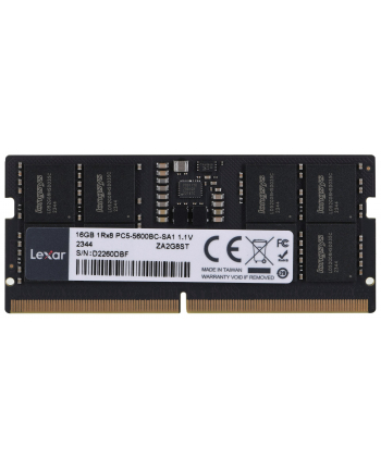 lexar Pamięć do notebooka DDR5 SODIMM 16GB(1*16GB)/5600 CL46