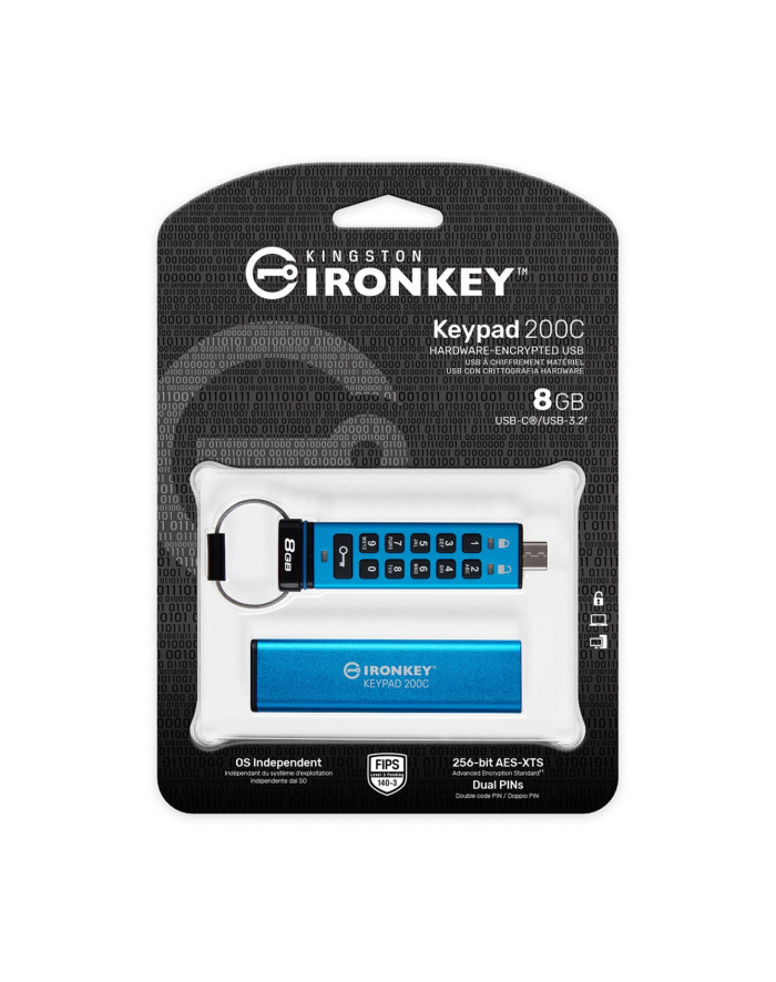 kingston Pendrive 8GB IronKey Keypad 200 FIPS140-3 Lvl3 AES-256 główny
