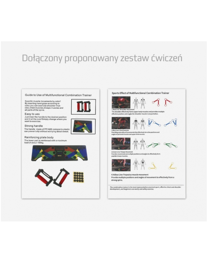 Wielofunkcyjna deska do pompek HMS PU10 czerwona główny