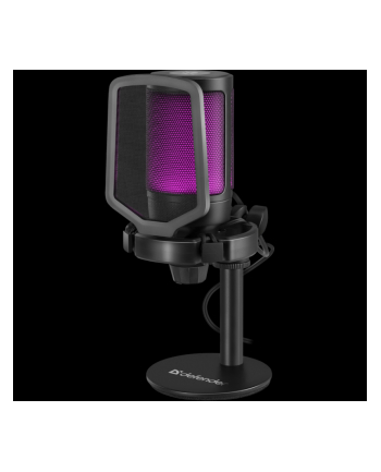 Mikrofon przewodowy Defender IMPULSE GMC 600 ze statywem STREAM strumieniowy RGB USB