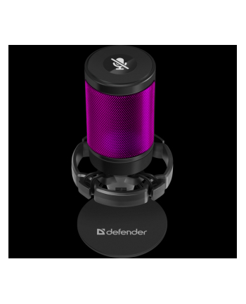 Mikrofon przewodowy Defender IMPULSE GMC 600 ze statywem STREAM strumieniowy RGB USB