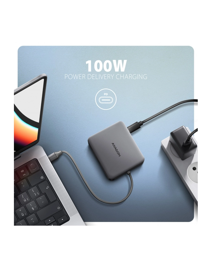 axagon HMC-5HL Wieloportowy hub 2x USB-A, 4K HDMI, GLAN, USB 3.2 Gen 1, PD 100W, 15cm USB-C kabel główny