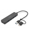 digitus Hub USB 3.0/Koncentrator 4-portowy SlimLine USB A + adapter USB-C 5Gbps, złącze zasilania USB-C - nr 6