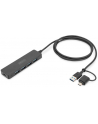 digitus Hub USB 3.0/Koncentrator 4-portowy SlimLine USB A + adapter USB-C 1,2m 5Gbps, złącze zasilania USB-C - nr 9