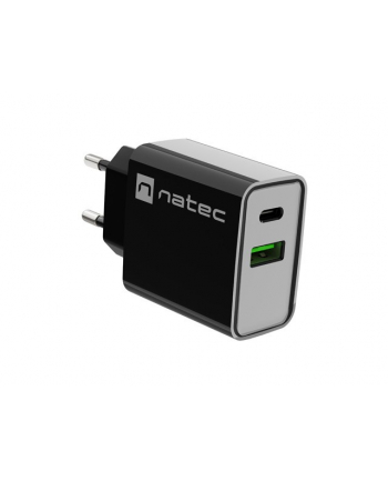 natec Ładowarka sieciowa Ribera 1x USB-A + 1x USB-C 20W Czarna