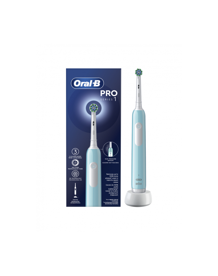 Oral-B Pro Series 1 Caribbean Blue Cross Action błękitny główny