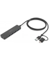 digitus Hub USB 3.0/Koncentrator 4-portowy SlimLine USB A + adapter USB-C 1,2m 5Gbps, złącze zasilania USB-C - nr 10