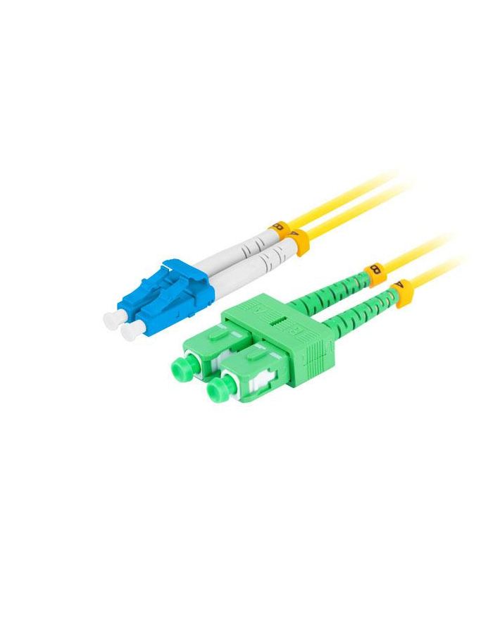 lanberg Patchcord światłowodowy sm lc/upc-sc/apc duplex 3.0mm lszh g657a1 1m żółty główny