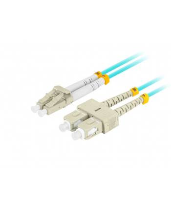 lanberg Patchcord światłowodowy mm lc/upc-sc/upc duplex 3.0mm om3 50/125 0.5m aqua