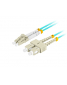 lanberg Patchcord światłowodowy mm lc/upc-sc/upc duplex 3.0mm om3 50/125 1m aqua - nr 1