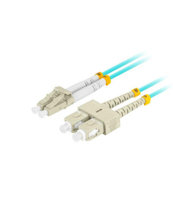 lanberg Patchcord światłowodowy mm lc/upc-sc/upc duplex 3.0mm om3 50/125 1m aqua