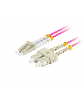 lanberg Patchcord światłowodowy mm lc/upc-sc/upc duplex 3.0mm om4 50/125 0.5m fioletowy