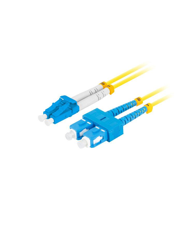 lanberg Patchcord światłowodowy sm sc/upc-lc/upc duplex 3.0mm lszh g657a1 0.5 m żółty główny