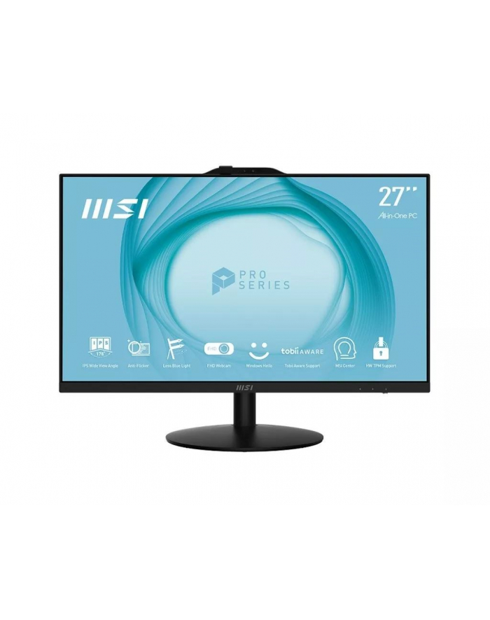 MSI PRO AP272P 14M-496(wersja europejska) Intel Core i5-14400 27inch FHD 2x8GB 512GB M.2 PCIe UMA 802.11 AX + BT 5.3 W11P Black główny