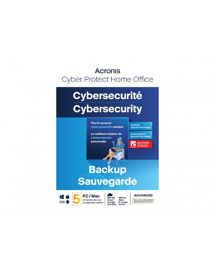 ACRONIS ESD Cyber Pczerwonyect Home Office Advanced Subscription 5 Computers + 500 GB ACRONIS Cloud Storage - 1 year subscription główny