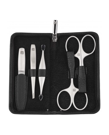 no name Zestaw do manicure Zwilling Twinox – czarne, skórzane etui, 5 elementów - Czarny nr 2