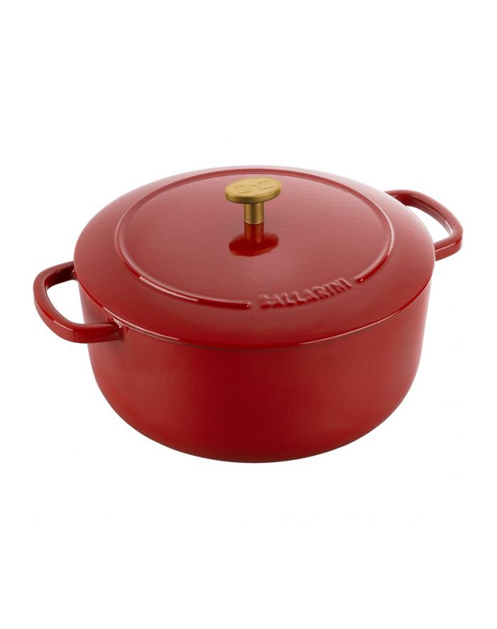 no name Garnek żeliwny okrągły Ballarini Bellamonte - 4 ltr, Czerwony główny