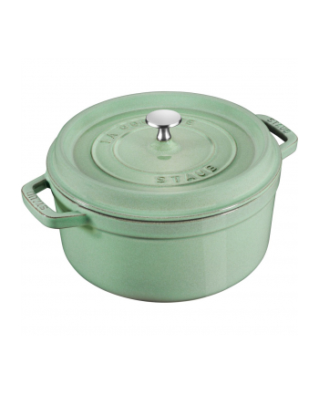 no name Garnek żeliwny okrągły Staub - 26 ltr, Miętowy