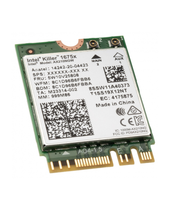 INTEL NIC WI-FI 6E AX210 1675 2x2 AX R2 6GHz + BT No vPro nr 1