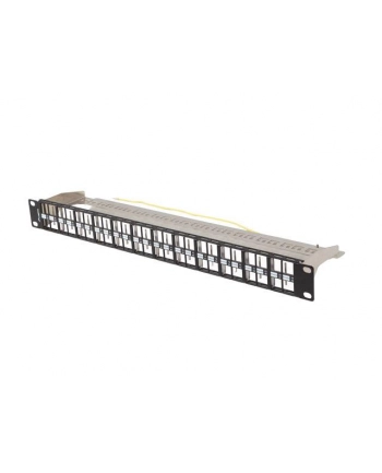 Patch panel pusty Lanberg PPKS-1248-B 24 port 1U 19'' do modułów keystone czarny nr 1