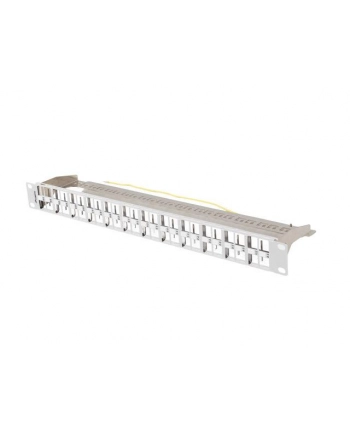 Patch panel pusty Lanberg PPKS-1248-S 24 port 1U 19'' do modułów keystone szary nr 1