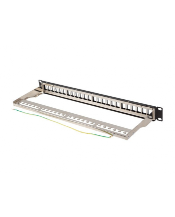 Patch panel pusty Lanberg PPKS-0924-B 24 port 1U 19'' do modułów keystone czarny