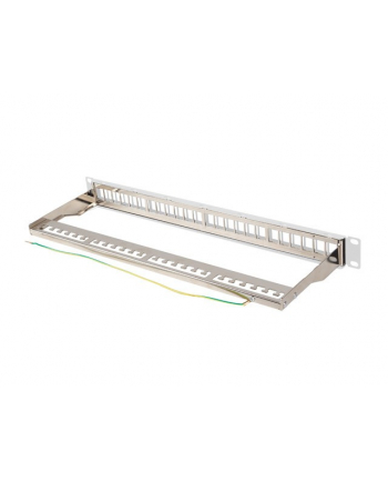 Patch panel pusty Lanberg PPKS-0924-S 24 port 1U 19'' do modułów keystone szary